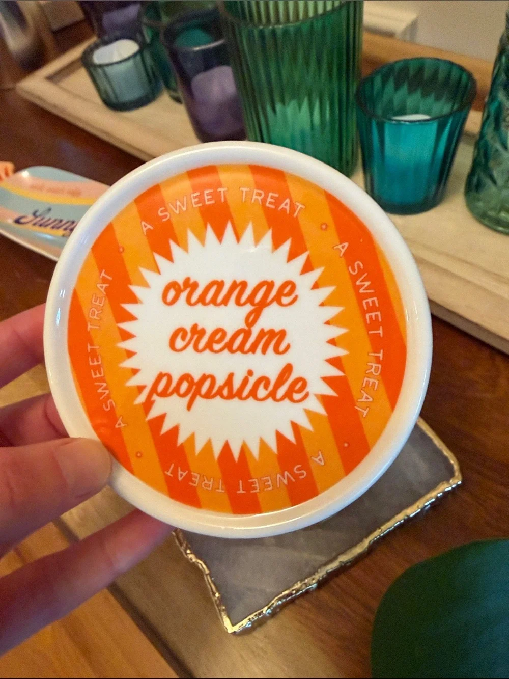 Anthro Orange Cream Popsicle Gourmand Candle Ceramic Ice Cream Pint Creamsicle